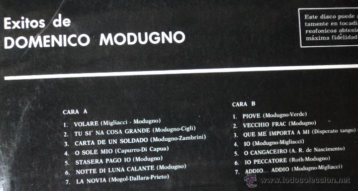 Discos de vinilo: Domenico Modugno - Sus Exitos - Edici&oacute;n de 1973 de Espa&ntilde;a - Foto 3