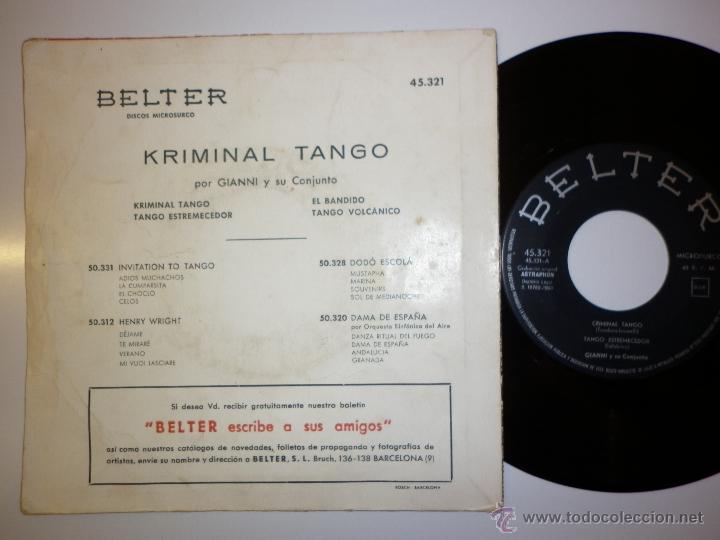 Discos de vinilo: GIANNI Y SU CONJUNTO - KRIMINAL TANGO - EP - Foto 2