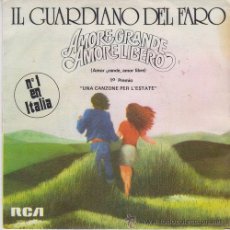 Discos de vinilo: IL GUARDIANO DEL FARO - AMORE GRANDE AMORE LIBERO - SINGLE ESPAÑOL DE VINILO RARO