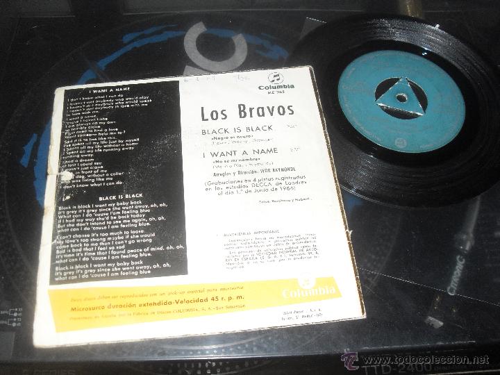 Discos de vinilo: LOS BRAVOS SINGLE. BLACK IS BLACK. MADE IN SPAIN. 1966. - Foto 3