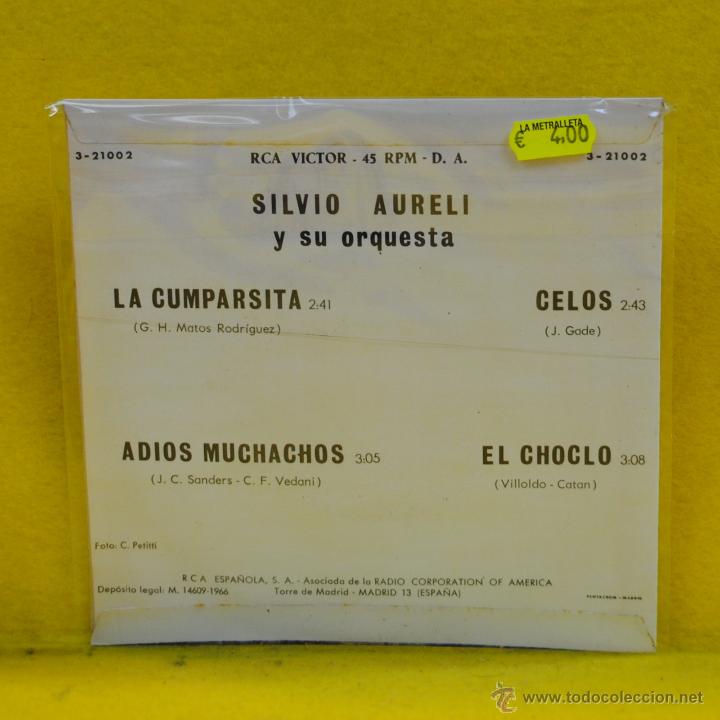 Discos de vinilo: SILVIO AURELI - LA CUMPARSITA + 3 - EP - Foto 2