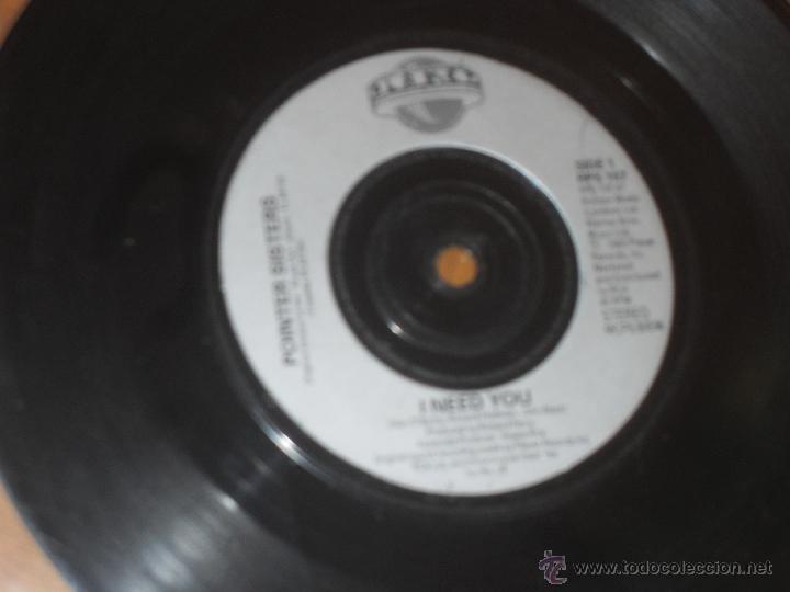 Discos de vinilo: Pointer Sisters SINGLE I Need You. MADE IN UK. 1981. SOLO VINILO. - Foto 2