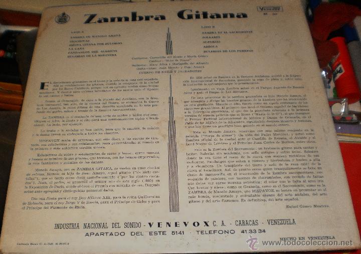 Discos de vinilo: zambra gitana lp venevox.venezuela - Foto 2