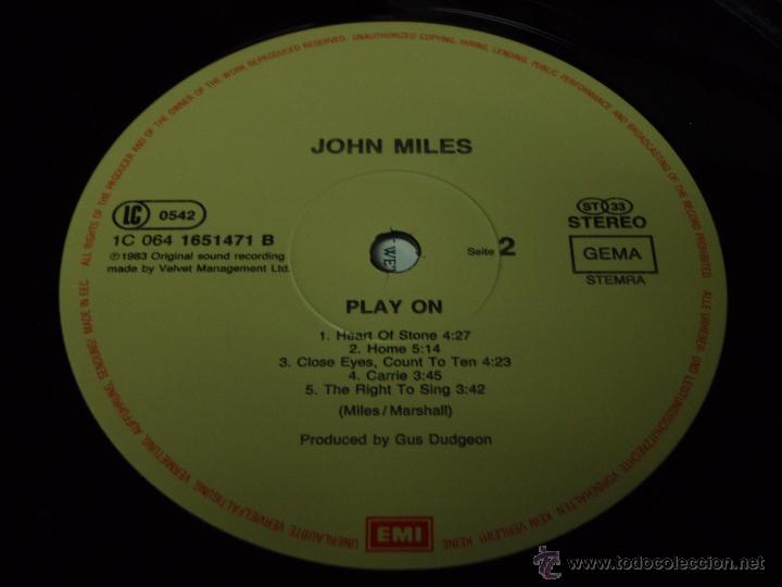 Discos de vinilo: JOHN MILES ( PLAY ON ) 1983 - GERMANY LP33 EMI - Foto 5