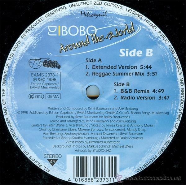 Discos de vinilo: DJ BOBO - AROUND THE WORLD - MAXI - Foto 2