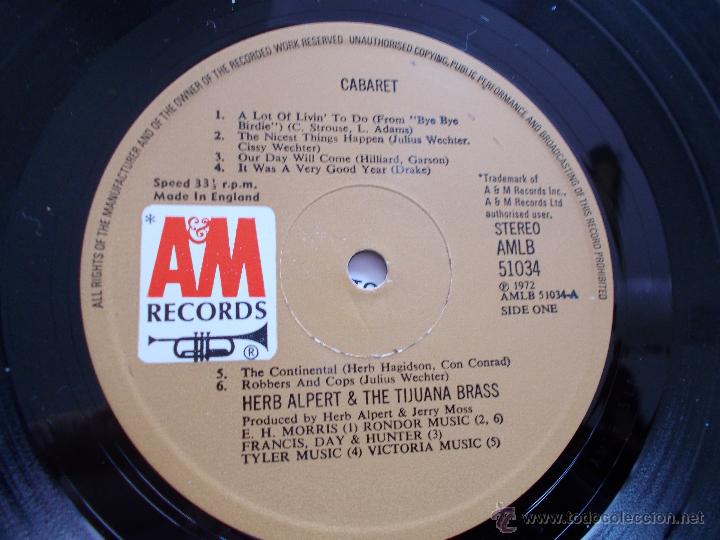 Discos de vinilo: HERB ALPERT. & THE TIJUANA BRASS - Foto 2