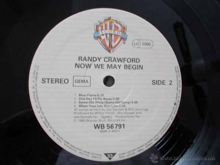 Discos de vinilo: RANDY CRAWFORD. NOW WE MAY BEGIN - Foto 2