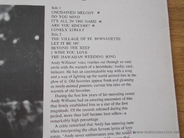 Discos de vinilo: ANDY WILLIAMS - Foto 3