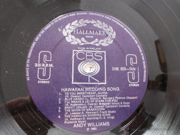 Discos de vinilo: ANDY WILLIAMS HAWAIIAN WEDDING SONG - Foto 2