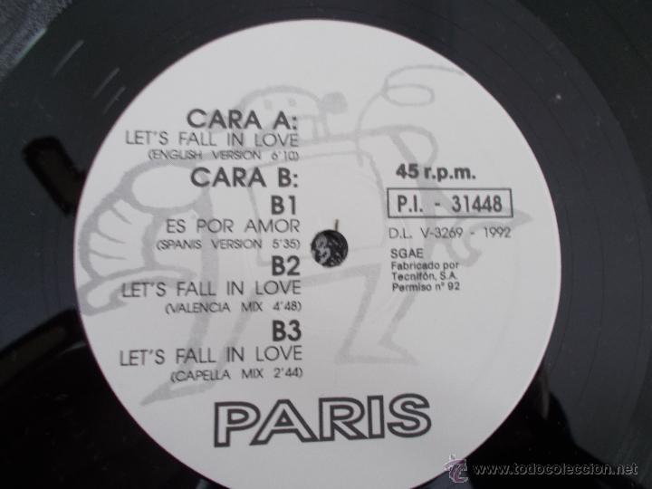 Discos de vinilo: PARIS. LET&acute;S FALL IN LOVE MAXI 12 - Foto 2