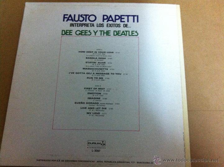 Discos de vinilo: fausto papetti - bee gees y the beatles - Foto 2