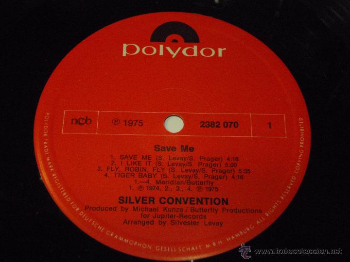 Discos de vinilo: SILVER CONVENTION ( SAVE ME ) 1975 - GERMANY LP33 POLYDOR - Foto 5