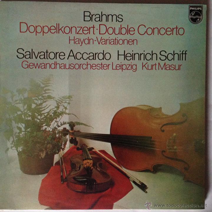 Disques de vinyle: BRAHMS - Doppelkonzert, Haydn Variationen. Salvatore Accardo Heinrich Schiff Kurt Masur
