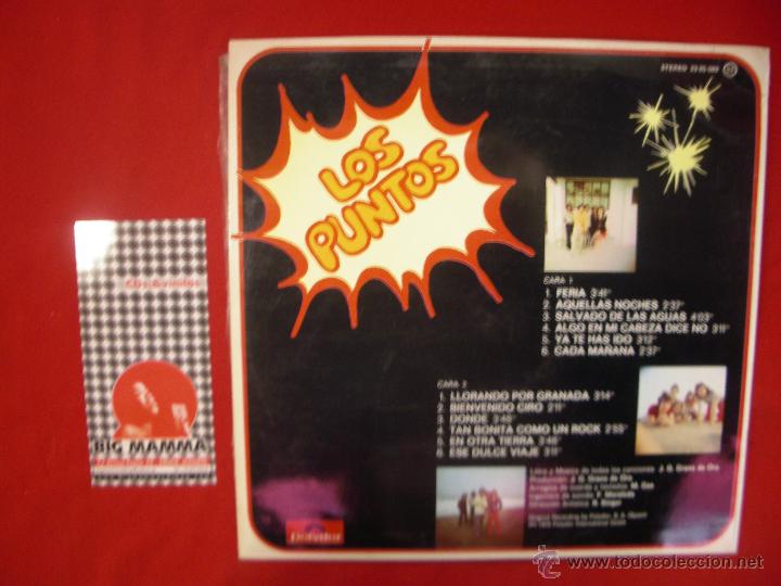 Discos de vinilo: LOS PUNTOS- FERIA. LP. POLYDOR 1975. - Foto 2