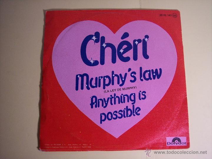 Discos de vinilo: SINGLE CH&Eacute;RI (MURPHYS LAW / ANYTHING IS POSSIBLE) POLYDOR-1982 - Foto 2