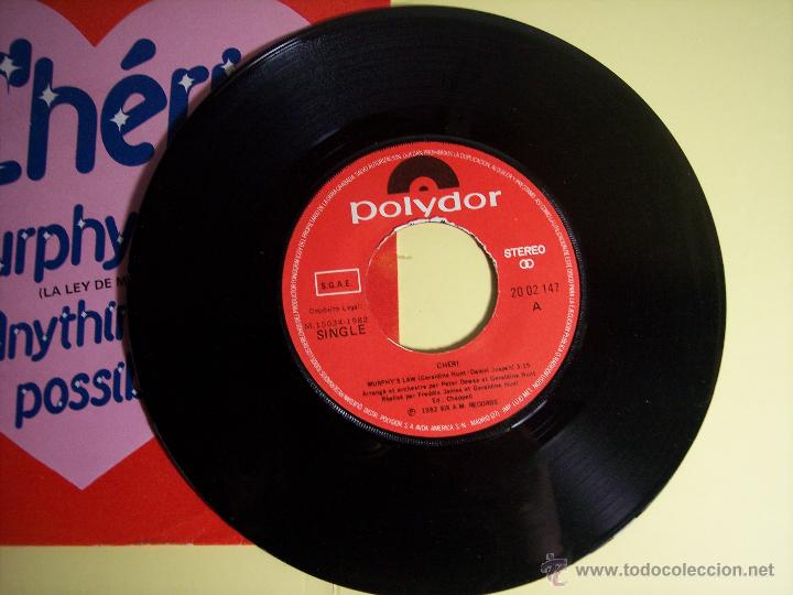 Discos de vinilo: SINGLE CH&Eacute;RI (MURPHYS LAW / ANYTHING IS POSSIBLE) POLYDOR-1982 - Foto 3