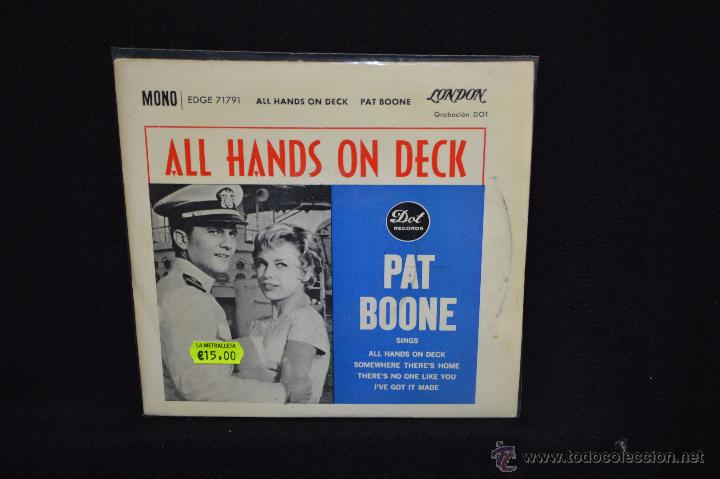 Discos de vinilo: PAT BOONE - ALL HANDS ON DECK +3 - EP - Foto 1