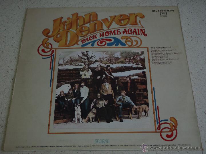 Discos de vinilo: JOHN DENVER ( BACK HOME AGAIN ) 1974 - GERMANY LP33 RCA - Foto 2