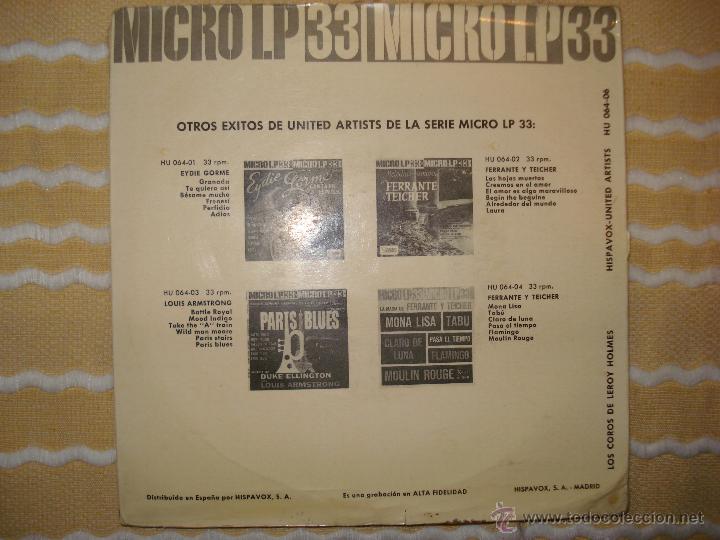 Discos de vinilo: LOS COROS DE LEROY HOLMES , MICRO LP 33 - Foto 2