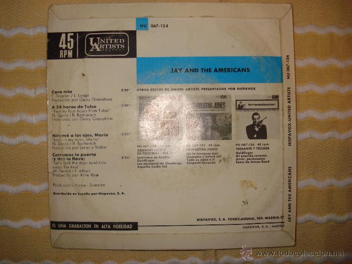 Discos de vinilo: JAY AND THE AMERICANS - CARA MIA +3 - Foto 2