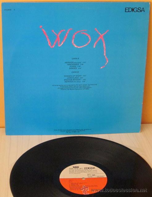 Discos de vinilo: WOX - NERVIOS    EDIGSA - 1982 - Foto 2