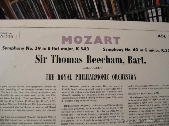 Discos de vinilo: Philips ABL 3094 Mozart Symphony 39 & 40 Sir Thomas Beecham - Foto 7