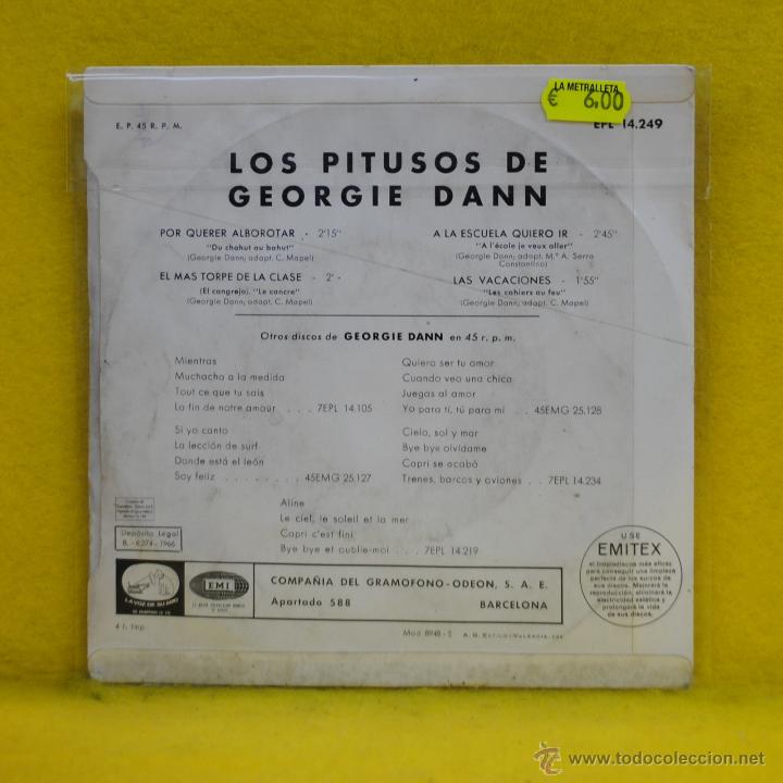 Discos de vinilo: GEORGE DANN - POR QUERERTE ALBOROTAR + 3 - SINGLE - Foto 2