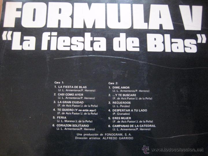 Discos de vinilo: DISCO DE VINILO LP FORMULA V - EN LA FIESTA DE BLAS - Foto 2