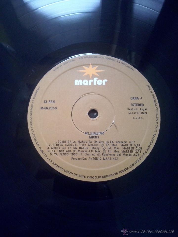 Discos de vinilo: micky- mi regreso- lp marfer 1980 - Foto 3