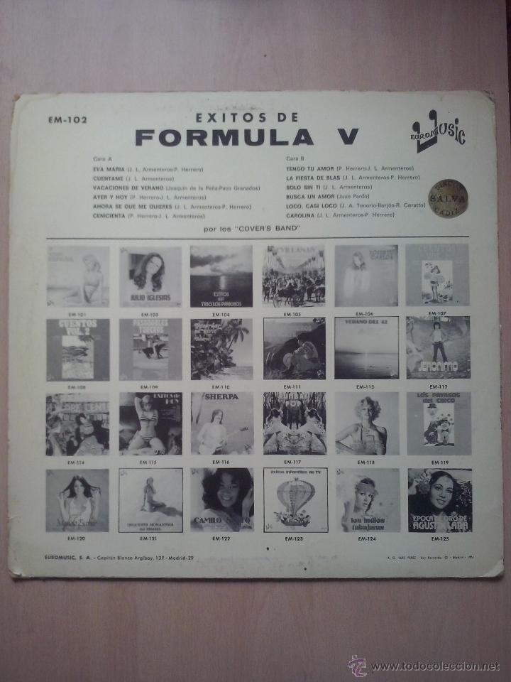 Discos de vinilo: covers band- exitos de formula V- lp euromusic 1976 - Foto 2