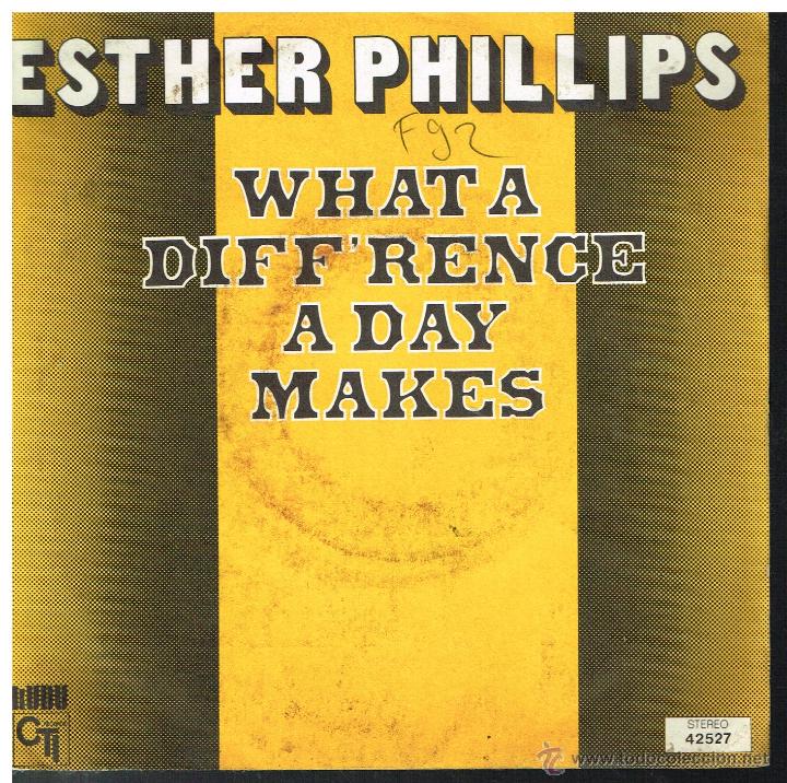 Discos de vinilo: Esther Phillips - What a diffrence a dy makes / Turn around, look at me - Single 1975 - Foto 1