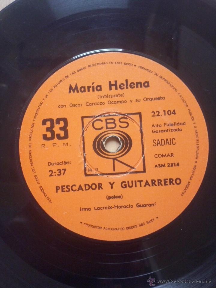 Disques de vinyle: maria helena- pescador y guitarrero +1- single 33 rpm cbs argentina