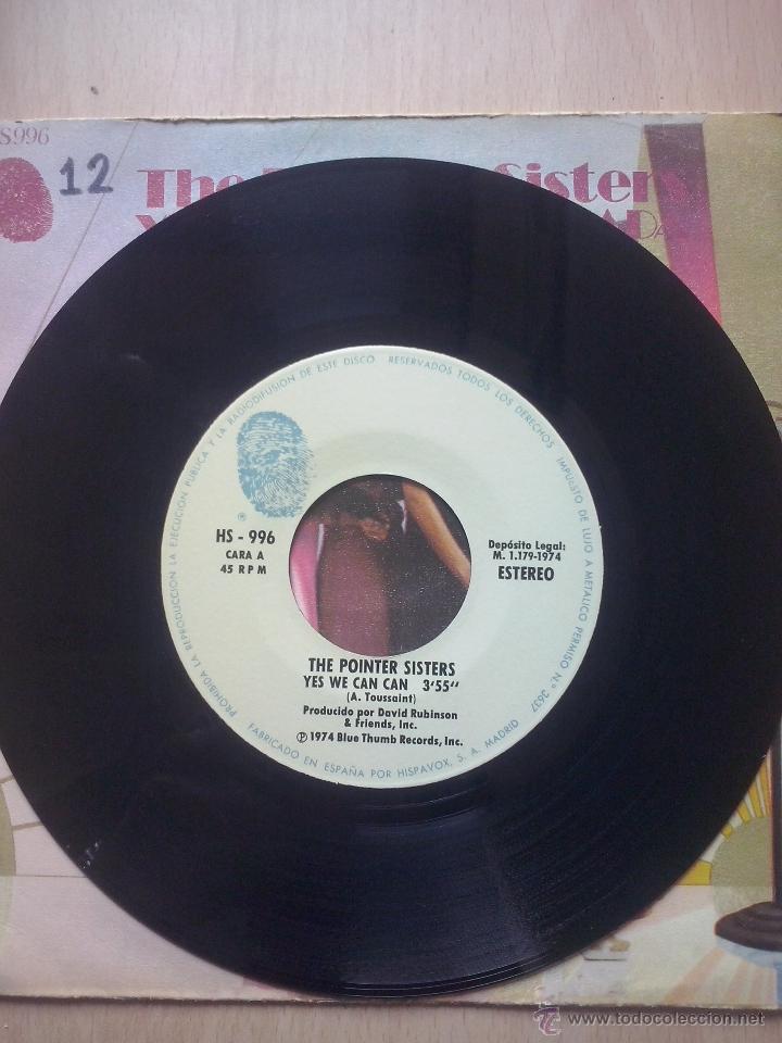 Discos de vinilo: the pointer sisters- yes we can/ jade- single hispavox 1974 - Foto 3
