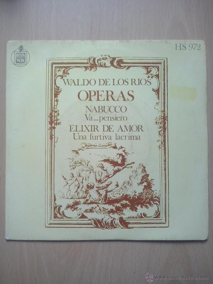 Dischi in vinile: waldo de los rios- nabucco +1- single hispavox 1973