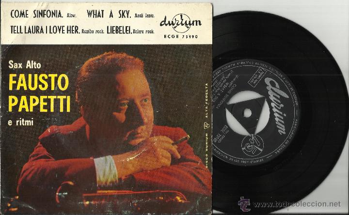 Disques de vinyle: sax alto fausto papetti ep come sinfonia + 3.espa&ntilde;a 1961