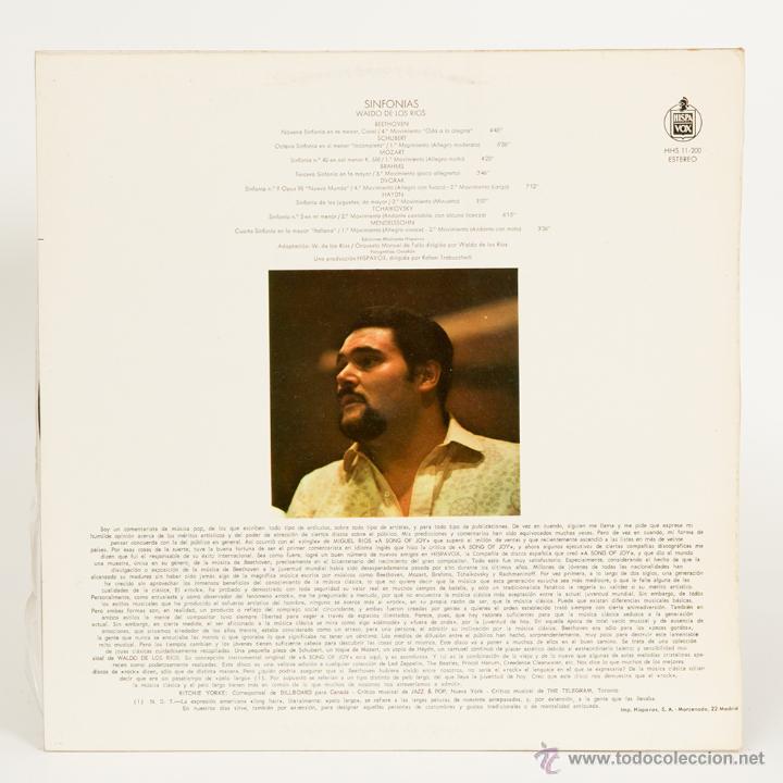 Discos de vinilo: SINFONIAS 1.- WALDO DE LOS RIOS - LPs - Foto 2