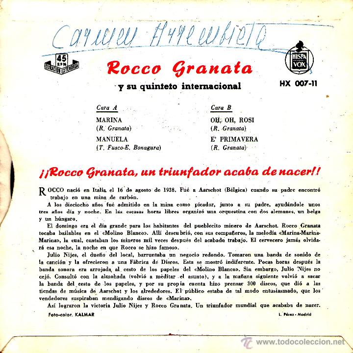 Discos de vinilo: ROCCO GRANATA / MARINA - Foto 2