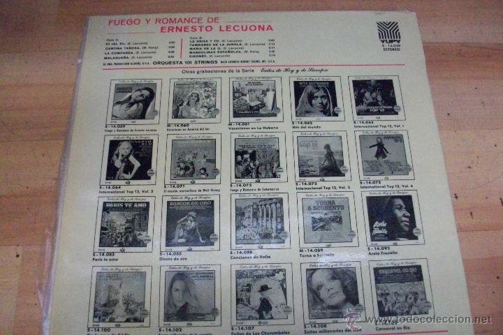 Discos de vinilo: FUEGO Y ROMANCE DE ERNESTO LECUONA - Foto 2