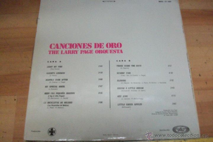 Discos de vinilo: CANCIONES DE ORO- THE LARRY PAGE ORQUESTA - Foto 2