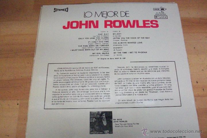 Discos de vinilo: LO MEJOR DE JOHN ROWLES-A&Ntilde;O 1972 - Foto 2
