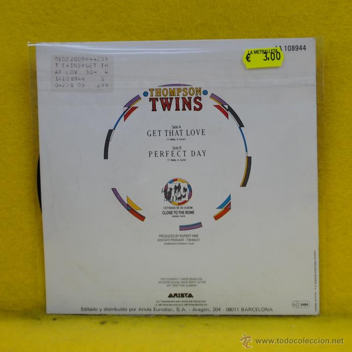 Discos de vinilo: THOMPSON TWINS - GET THAT LOVE - SINGLE - Foto 2