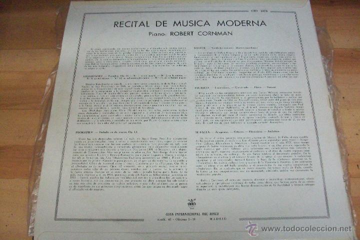 Discos de vinilo: RECITAL DE MUSICA MODERNA-ROBERT CORNMAN - Foto 2