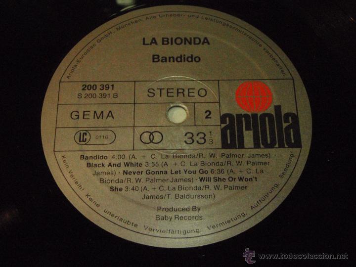 Discos de vinilo: LA BIONDA ( BANDIDO ) GERMANY LP33 ARIOLA - Foto 6