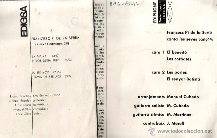 Discos de vinilo: 2 EP&acute;S DE FRANCESC PI DE LA SERRA - Foto 2