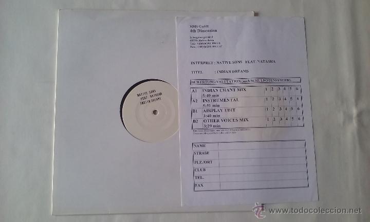 Discos de vinilo: Native Sons Feat. Natasha - Indian Dreams (The Dance Version) - 1994 - Foto 1
