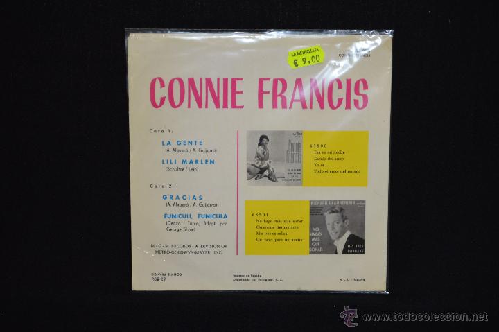 Discos de vinilo: CONNIE FRANCIS - LA GENTE +3 - EP - Foto 2