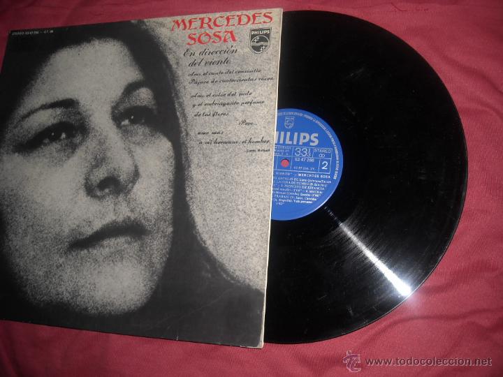 Vinyl records: MERCEDES SOSA-EN DIRECCION DEL VIENTO LP 1976 SPAIN