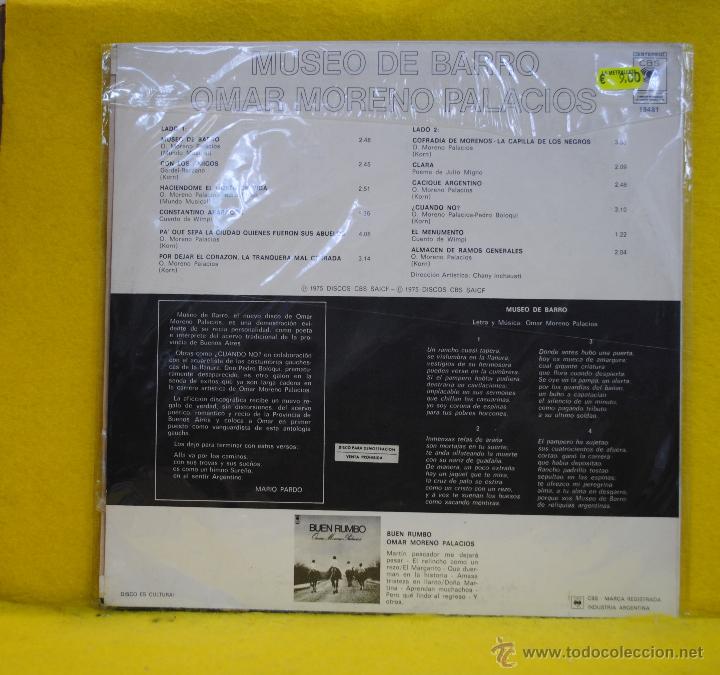 Discos de vinilo: OMAR MORENO PALACIOS - MUSEO DE BARRO - LP - Foto 2