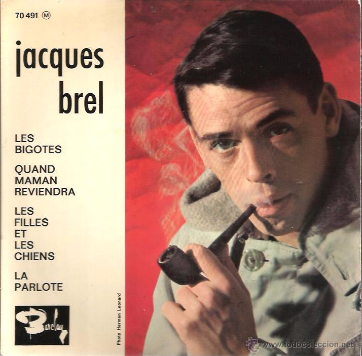 Discos de vinilo: EP JACQUES BREL : LES BIGOTES + 3 - Foto 1