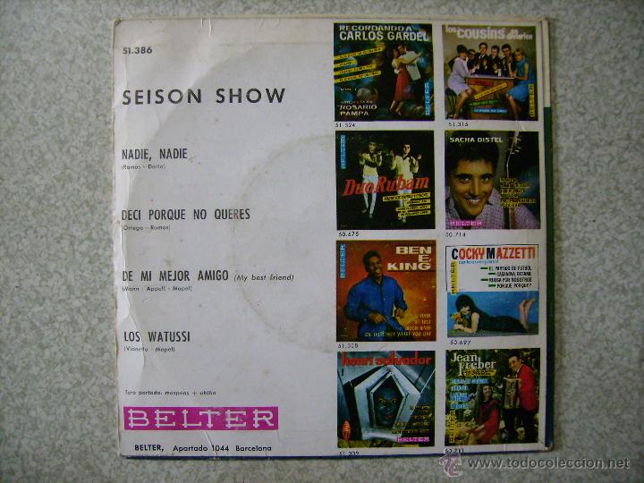 Discos de vinilo: SEISON SHOW.NADIE NADIE + 3 - Foto 2